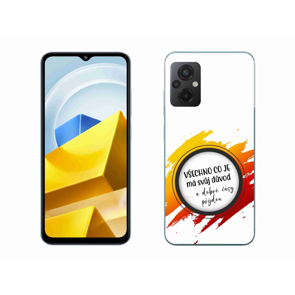 Gelový kryt mmCase na Xiaomi Poco M5 4G - citát 3 bílé pozadí