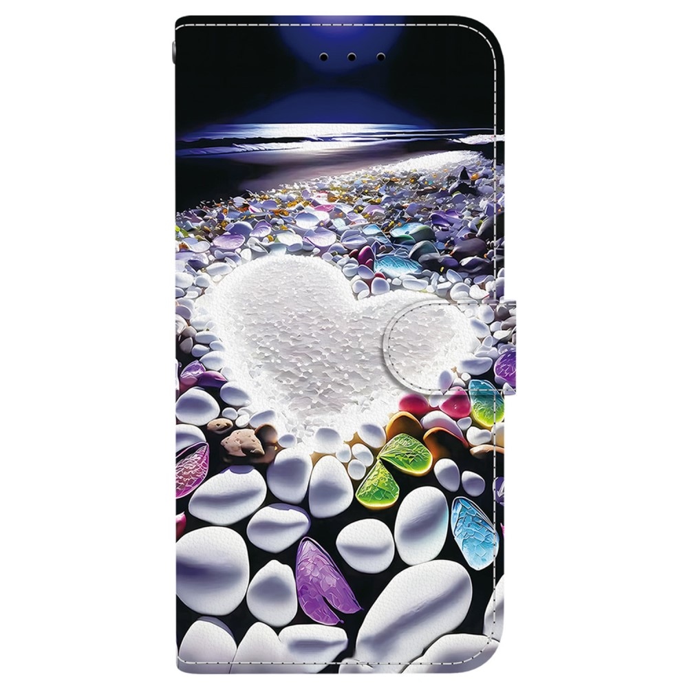 Versatile knížkové pouzdro na Samsung Galaxy A36 5G/A56 5G - srdce a kamínky