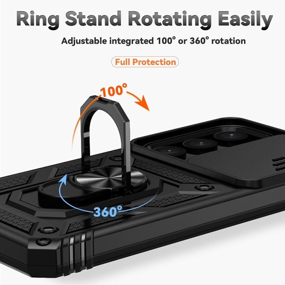 Ring odolný kryt na Samsung Galaxy S25+ - černý
