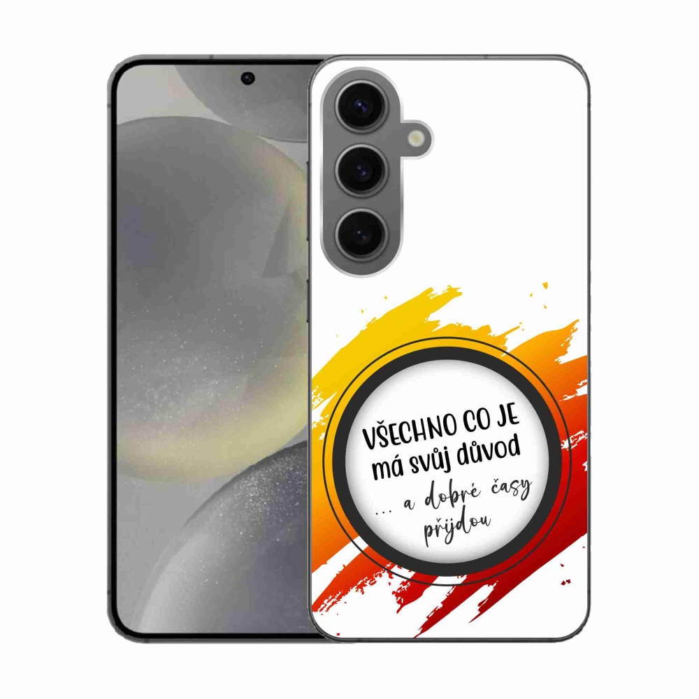 Gelový kryt mmCase na Samsung Galaxy S24 - citát 3 bílé pozadí