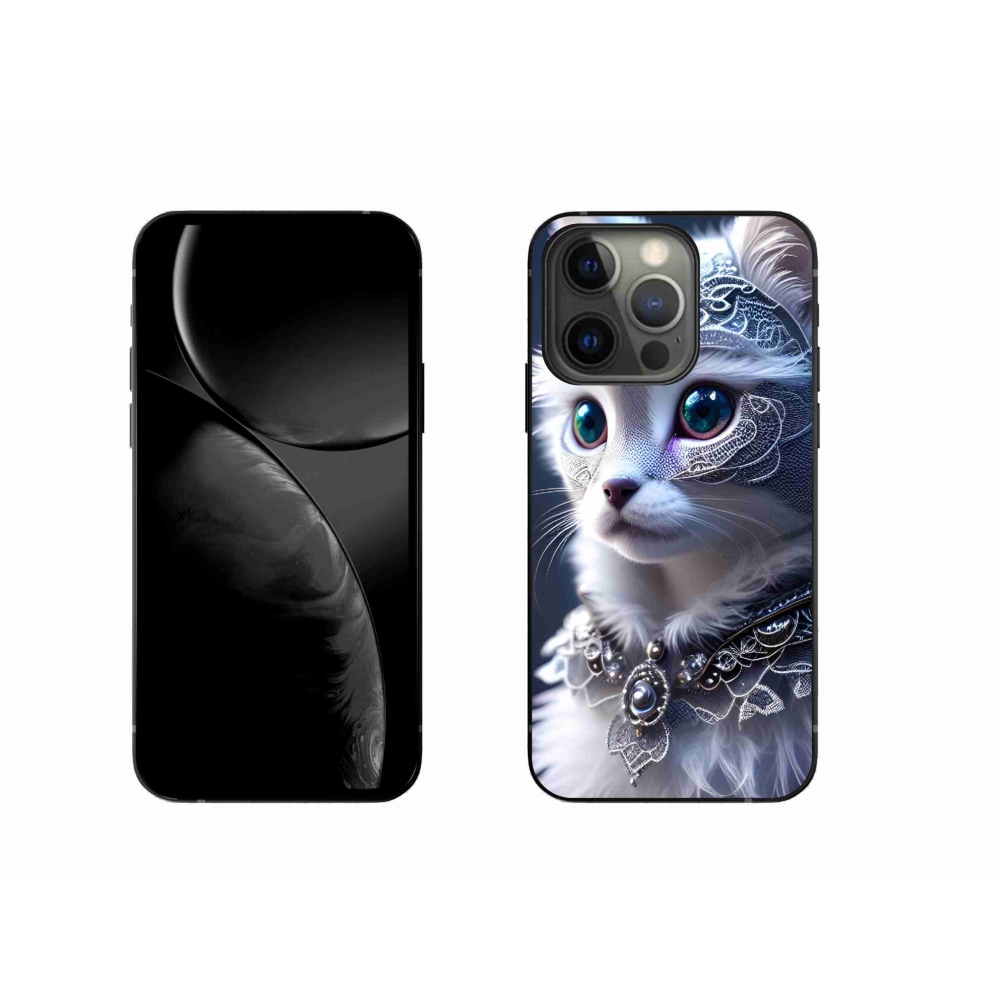 Gelový kryt mmCase na iPhone 13 Pro - bílá kočka