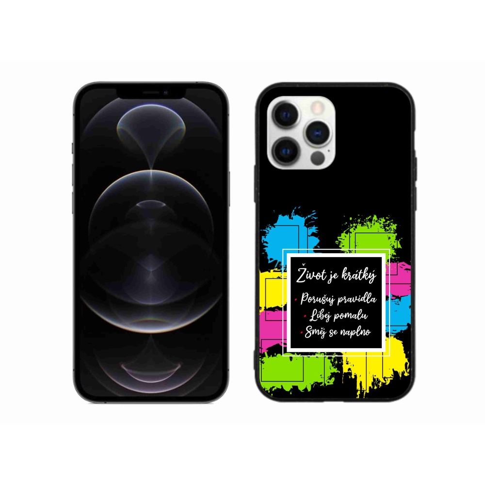 Gelový kryt mmCase na iPhone 12 Pro Max - citát 5 černé pozadí