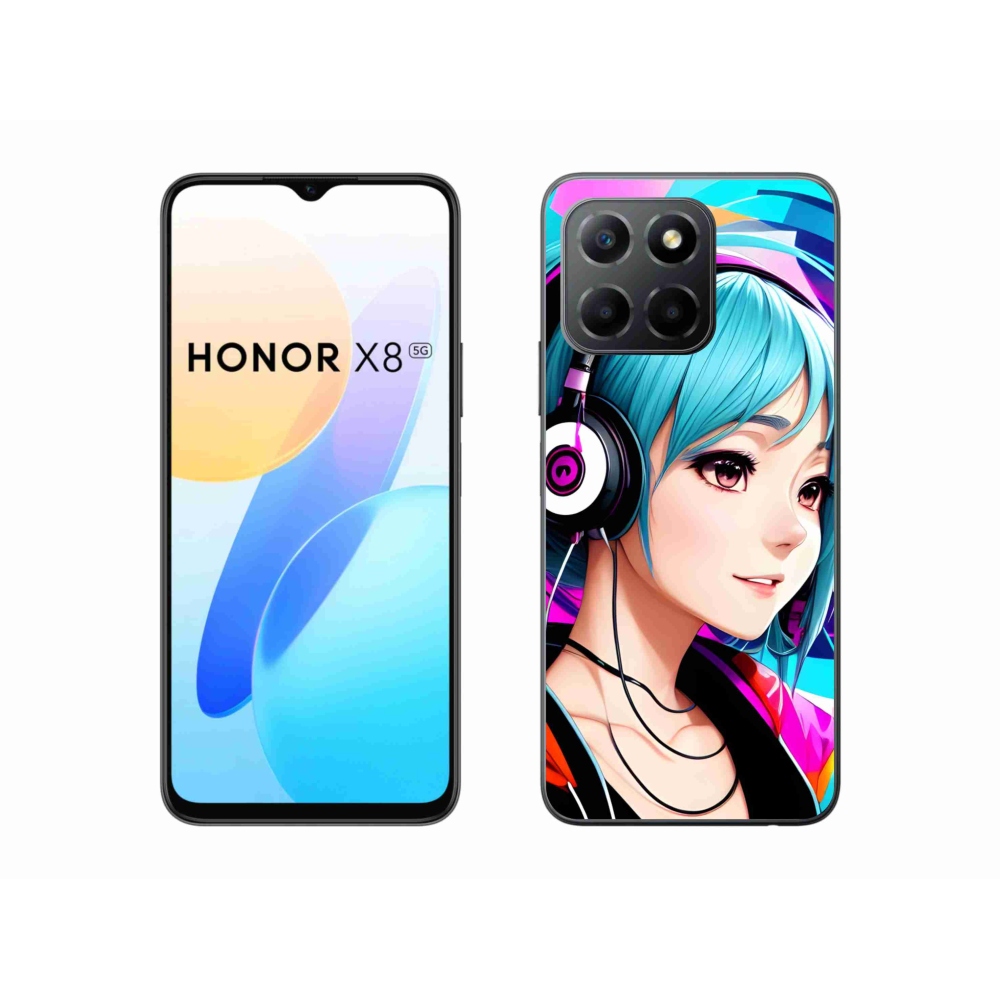 Gelový kryt mmCase na Honor X8 5G - dívka se sluchátky