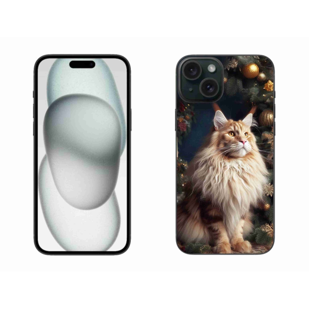 Gelový kryt mmCase na iPhone 15 Plus - kočka u stromku