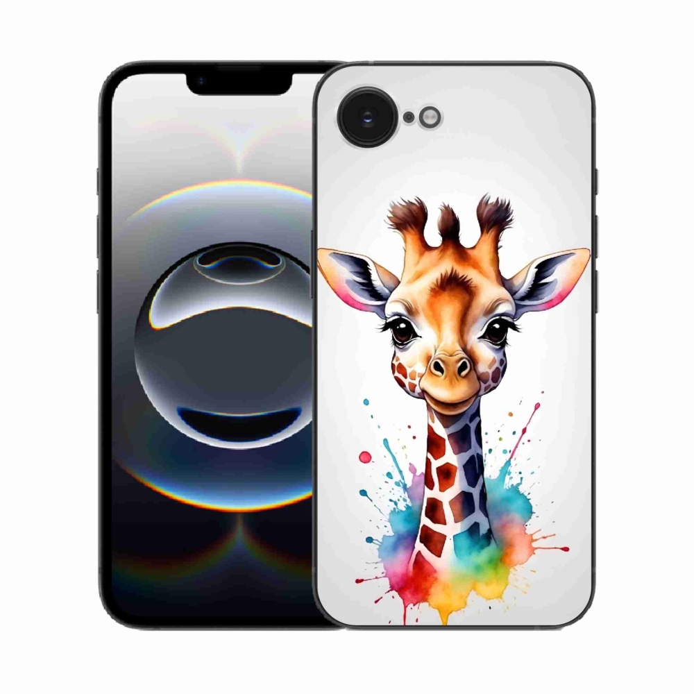 Gelový kryt mmCase na iPhone 16e - žirafa 1