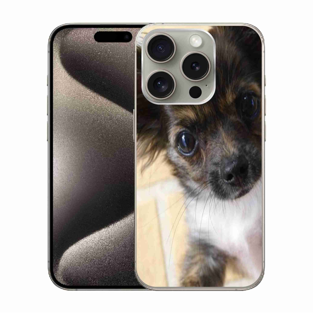 Gelový obal mmCase na iPhone 15 Pro - čivava 2