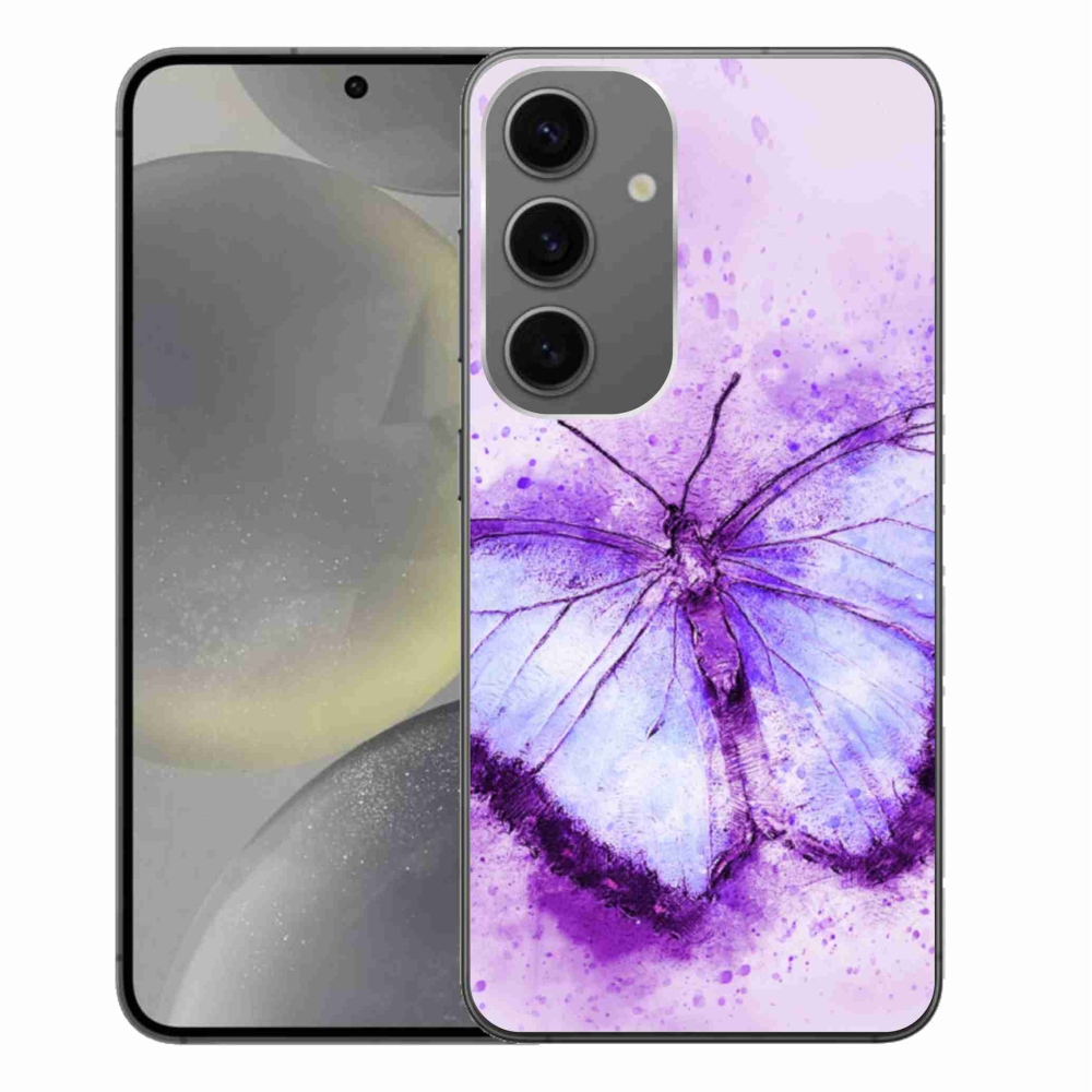 Gelový kryt mmCase na Samsung Galaxy S24+ - fialový motýl