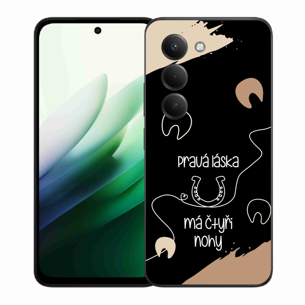 Gelový kryt mmCase na Xiaomi Redmi 15 5G - koňský motiv černé pozadí