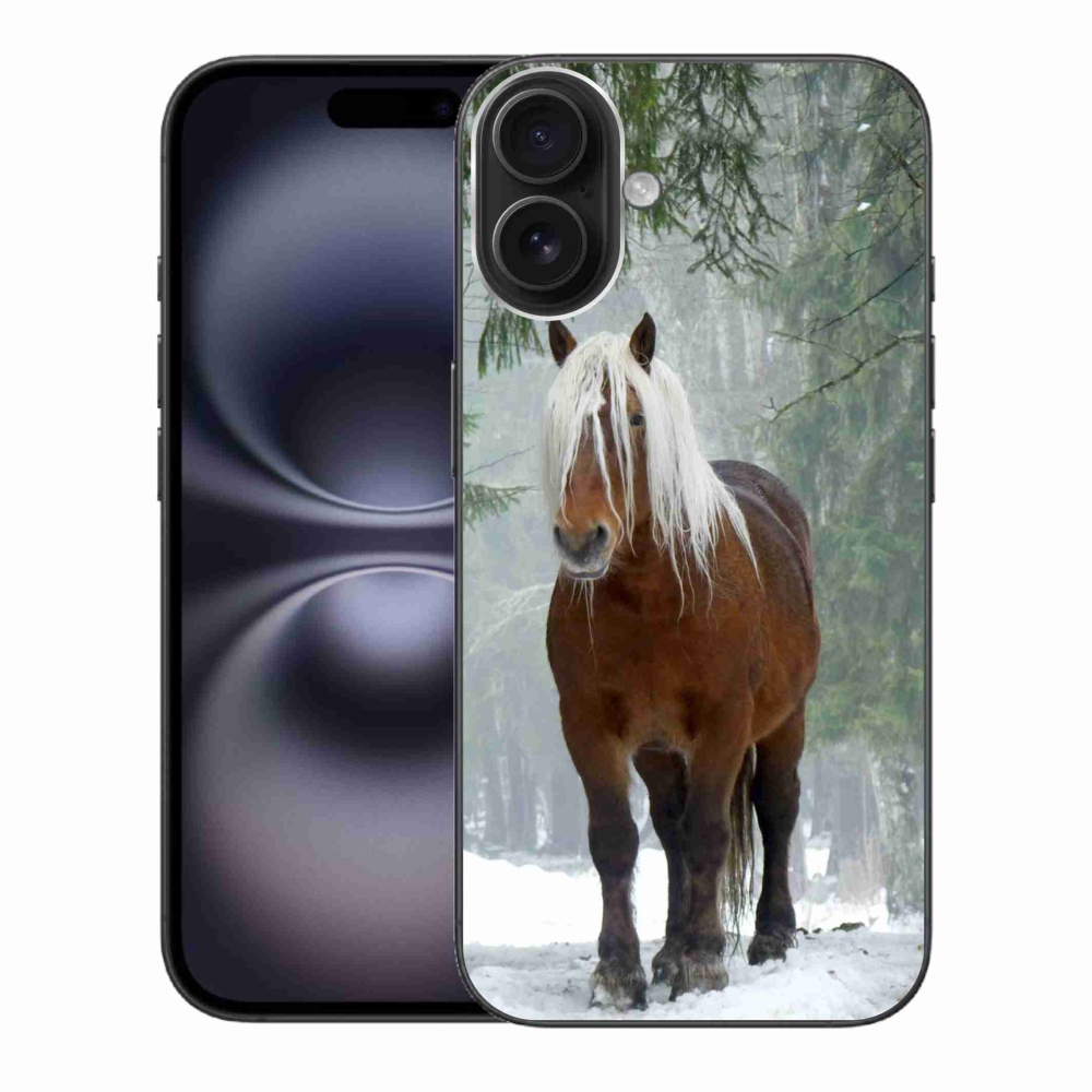 Gelový obal mmCase na iPhone 16 Plus - kůň v lese