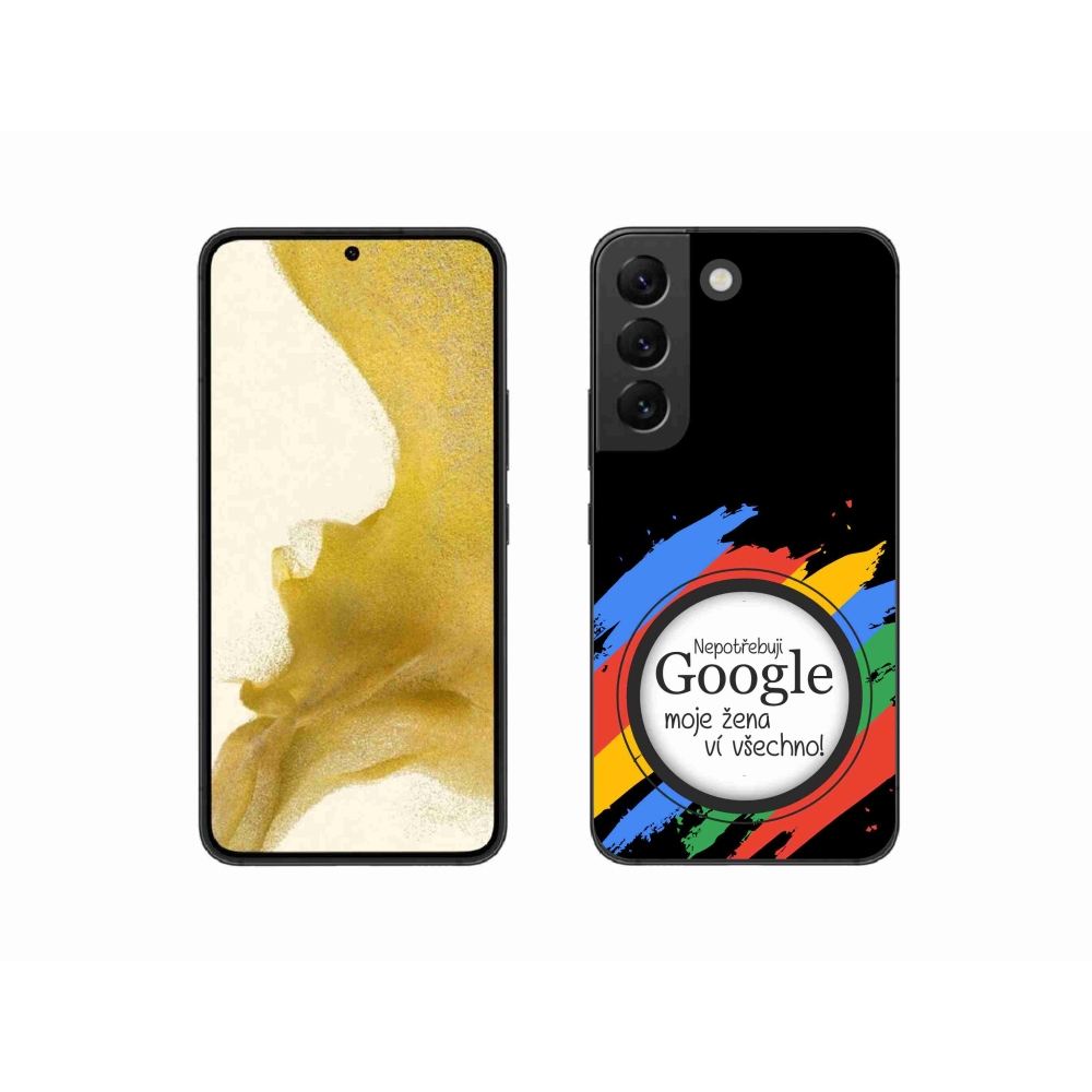 Gelový kryt mmCase na Samsung Galaxy S22 5G - žena ví všechno černé pozadí