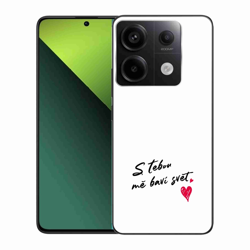Gelový kryt mmCase na Xiaomi Redmi Note 13 Pro 5G/Poco X6 5G - zamilovaný text 1 bílé pozadí