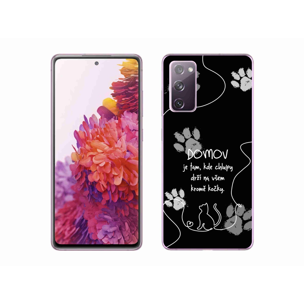 Gelový kryt mmCase na Samsung Galaxy S20 FE - kočičí motiv černé pozadí