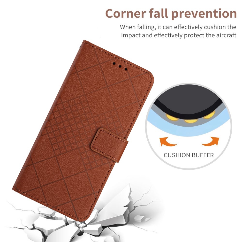 Texture knížkové pouzdro na mobil Realme C67 - hnědé