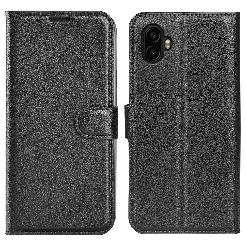 Litchi knížkové pouzdro na Samsung Galaxy Xcover 7 Pro - černé