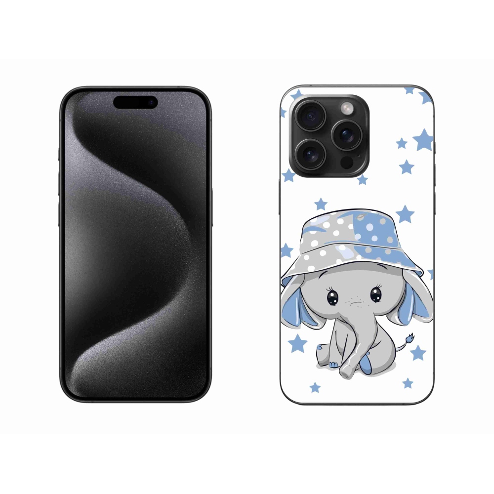 Gelový kryt mmCase na iPhone 15 Pro Max - modrý slon