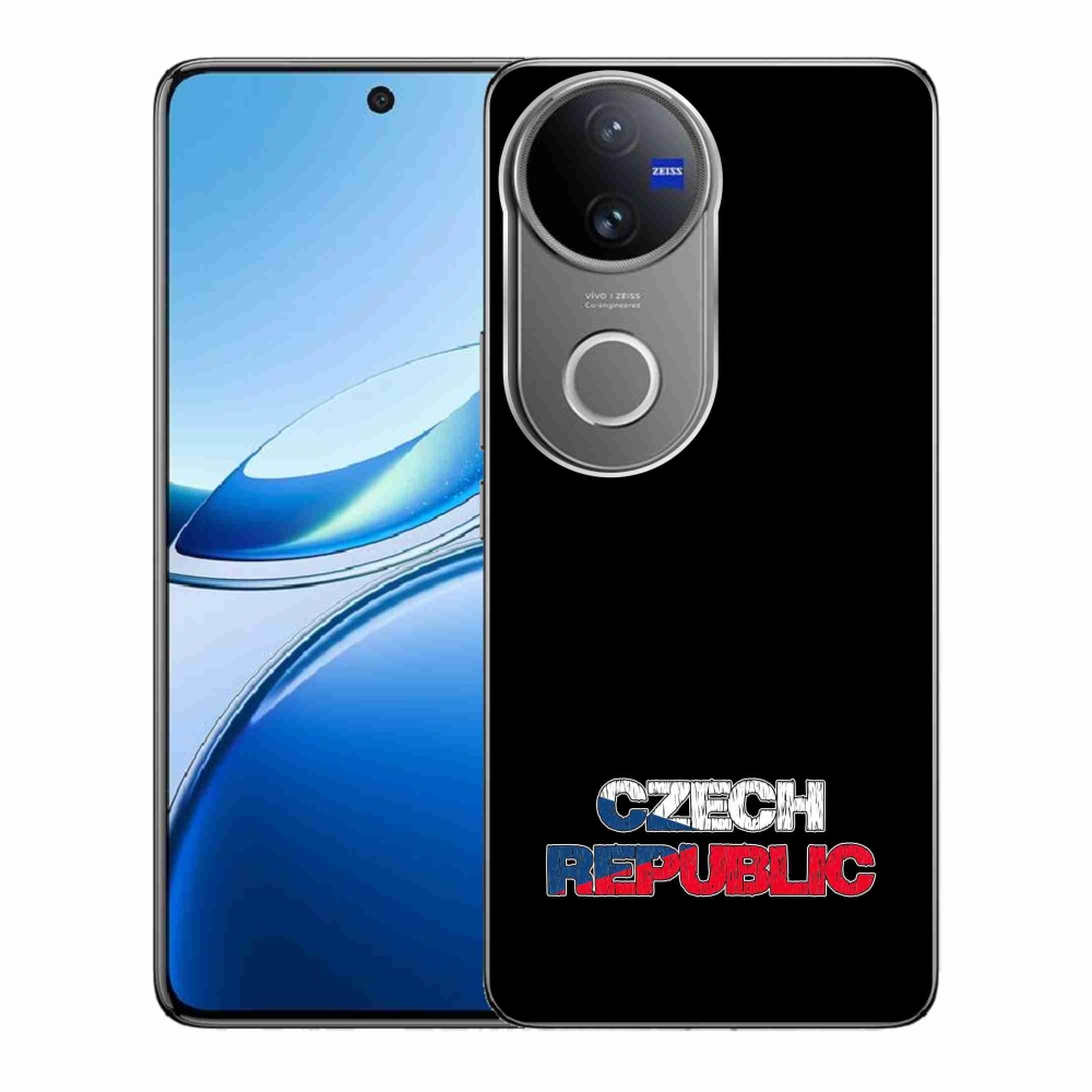 Gelový kryt mmCase na Vivo V50 5G - Czech Republic černé pozadí