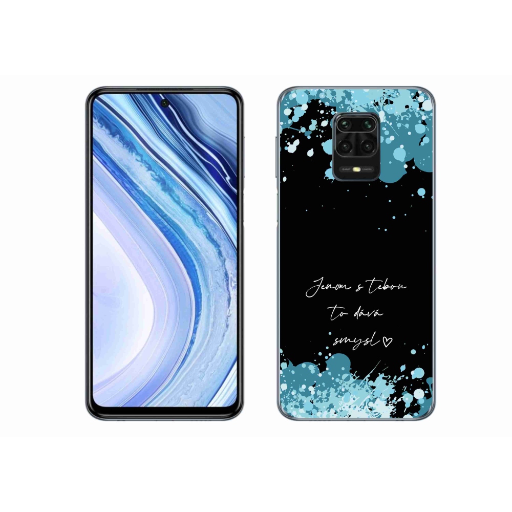 Gelový kryt mmCase na Xiaomi Redmi Note 9S - zamilovaný text černé pozadí
