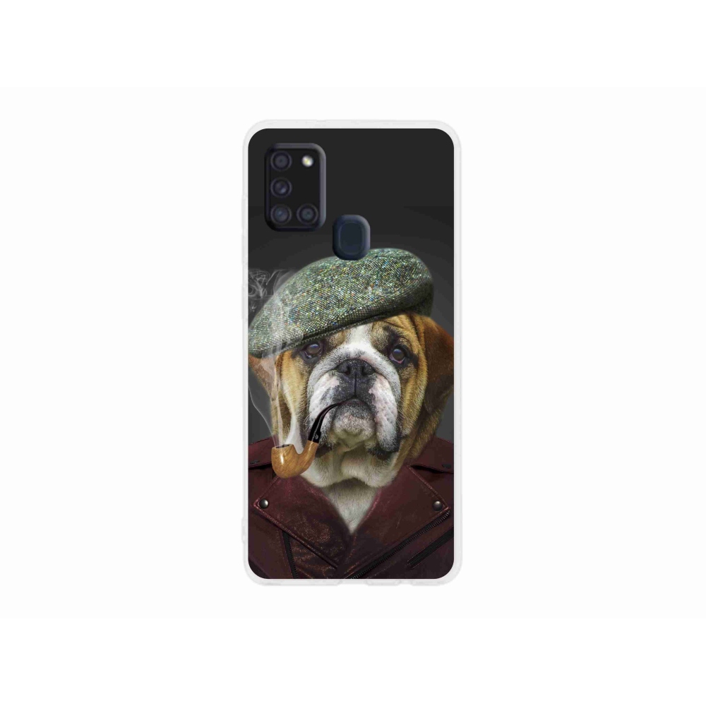 Gelový kryt mmCase na Samsung Galaxy A21s - pes s fajfkou