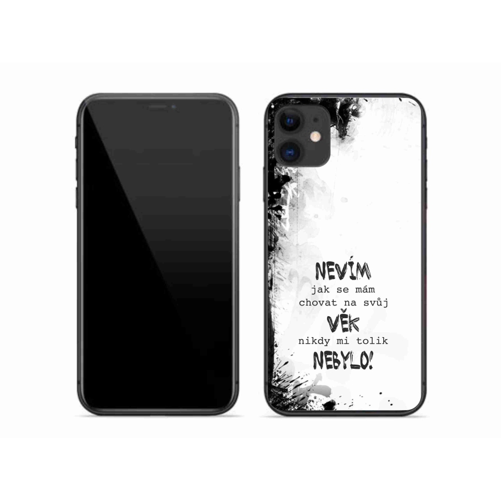 Gelový kryt mmCase na iPhone 11 - vtipný text 14 bílé pozadí