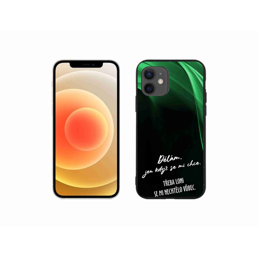 Gelový kryt mmCase na iPhone 12 mini - vtipný text 12 černé pozadí