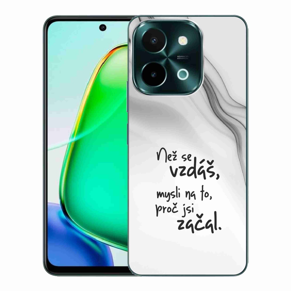 Gelový kryt mmCase na Vivo Y28 - citát 2 bílé pozadí