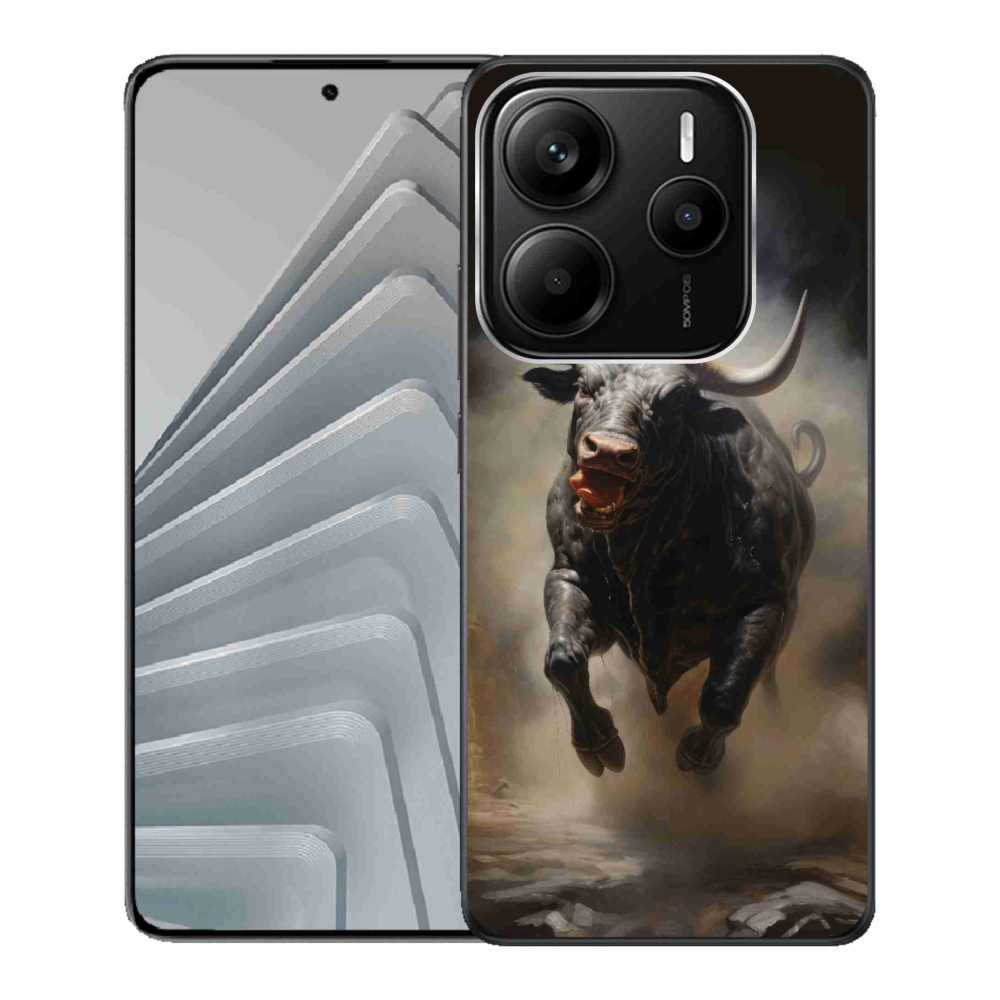 Gelový kryt mmCase na Xiaomi Redmi Note 14 5G - rozzuřený býk
