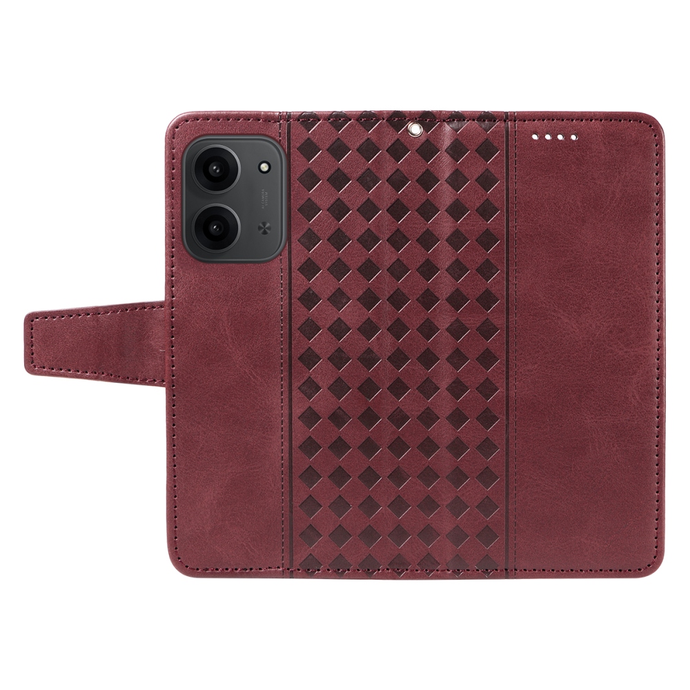 Grids knížkové pouzdro na Xiaomi Redmi 15C 4G/5G (173mm) - vínové