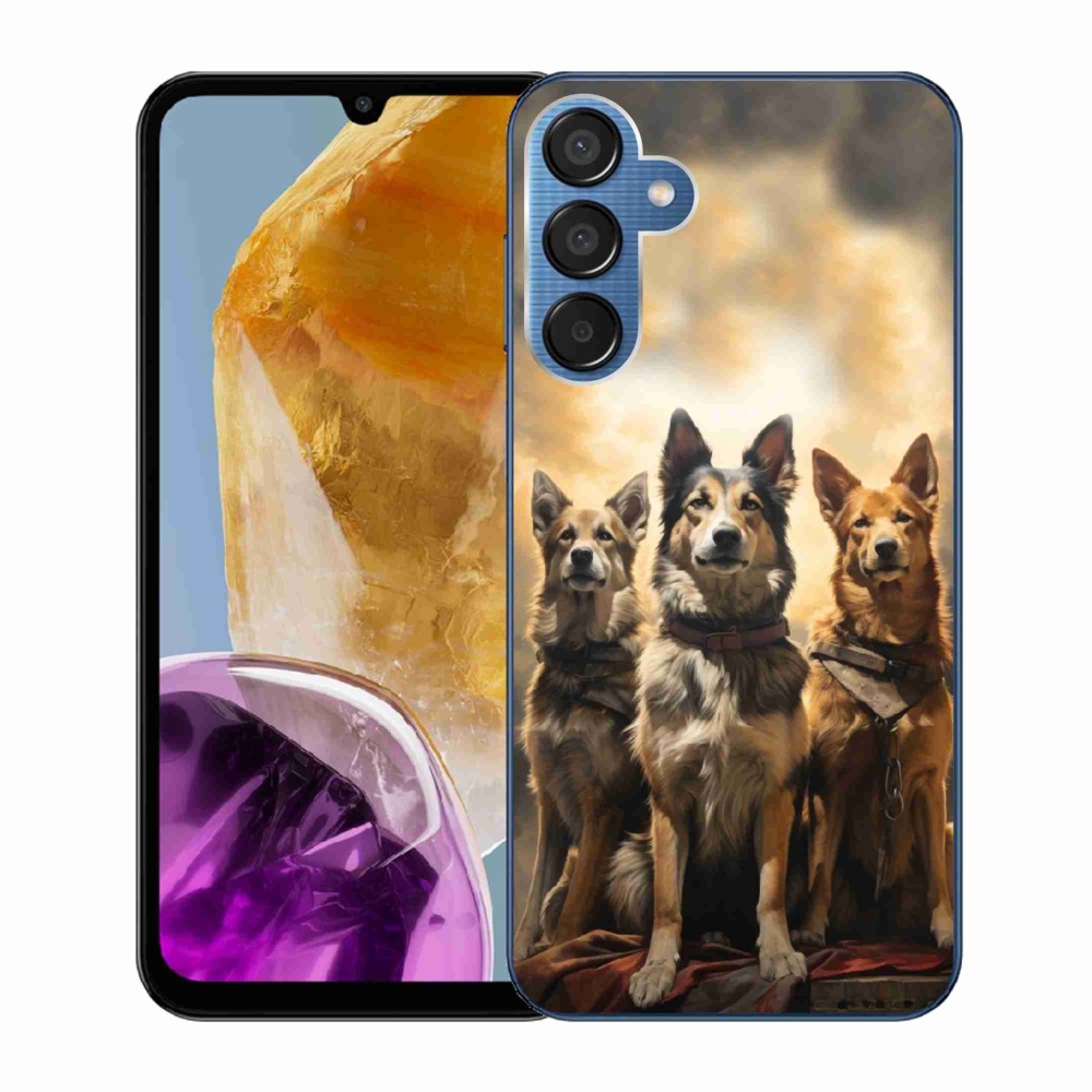 Gelový kryt mmCase na Samsung Galaxy M15 5G - tři psi