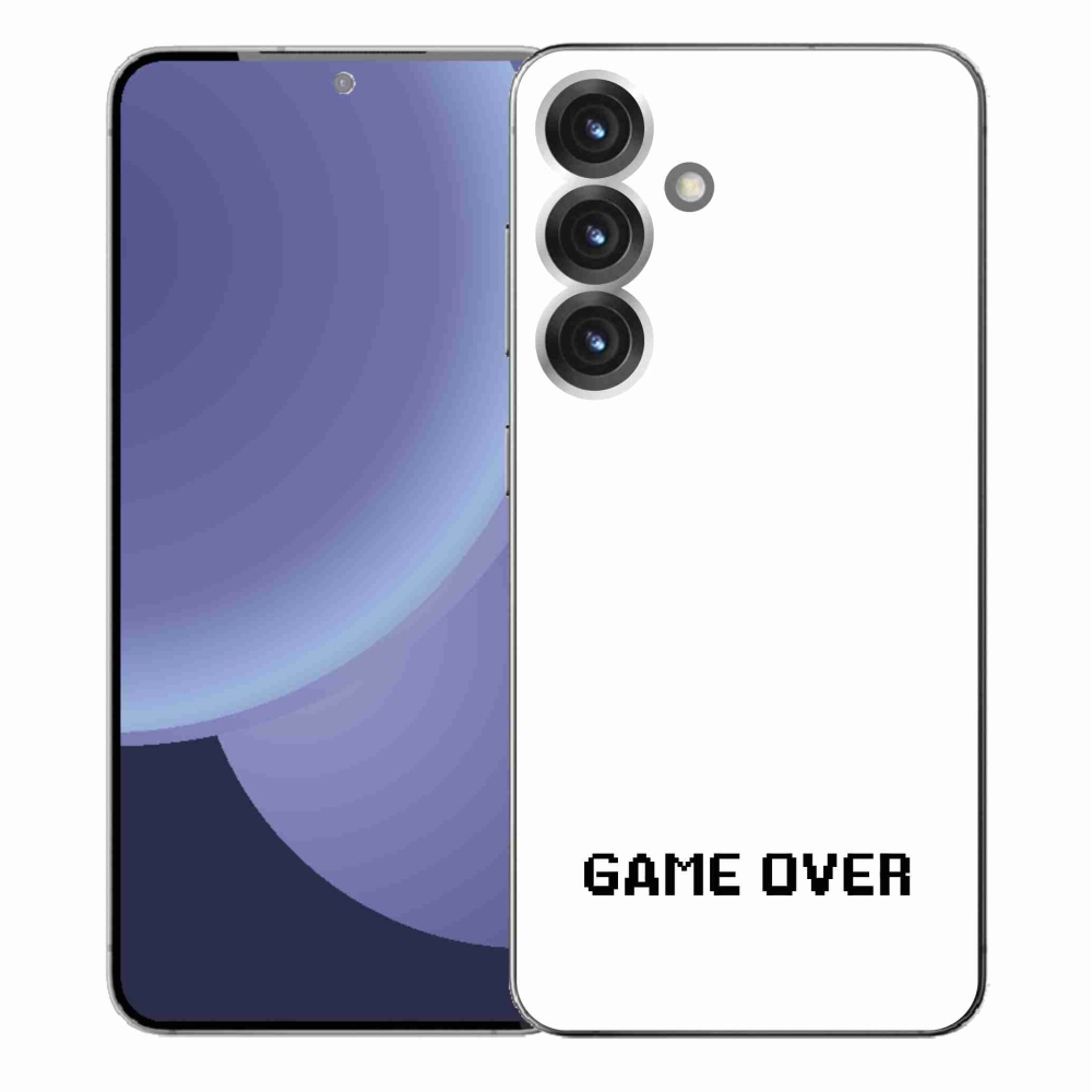 Gelový kryt mmCase na Samsung Galaxy S25+ - game over bílé pozadí