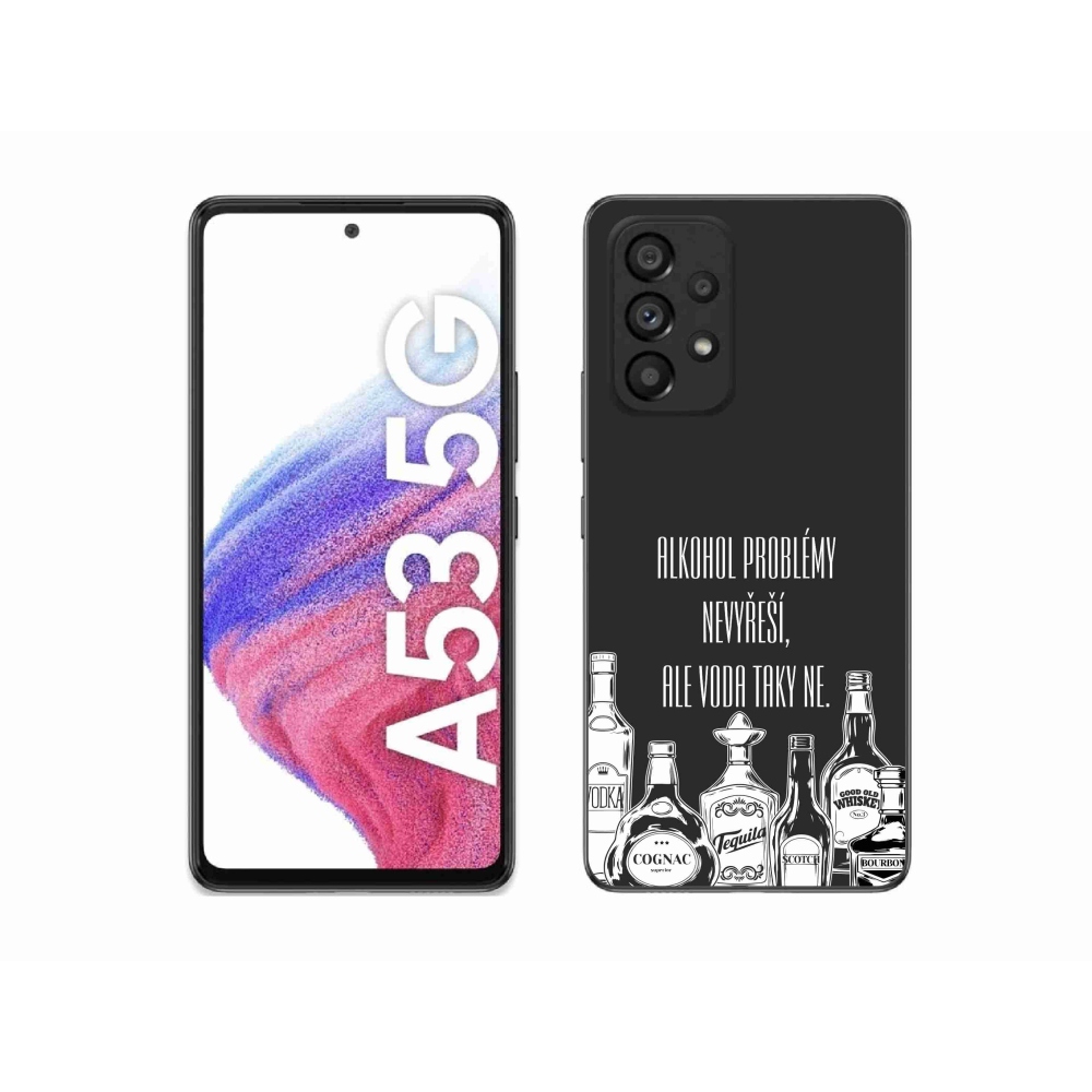 Gelový kryt mmCase na Samsung Galaxy A53 5G - vtipný text černé pozadí