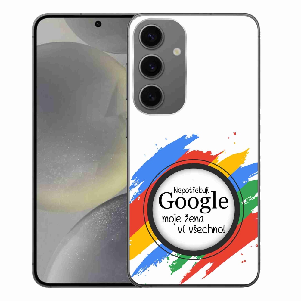 Gelový kryt mmCase na Samsung Galaxy S24+ - žena ví všechno bílé pozadí