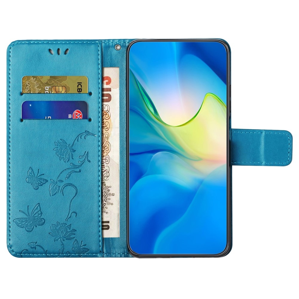 Flower knížkové pouzdro na Samsung Galaxy S24 - modré