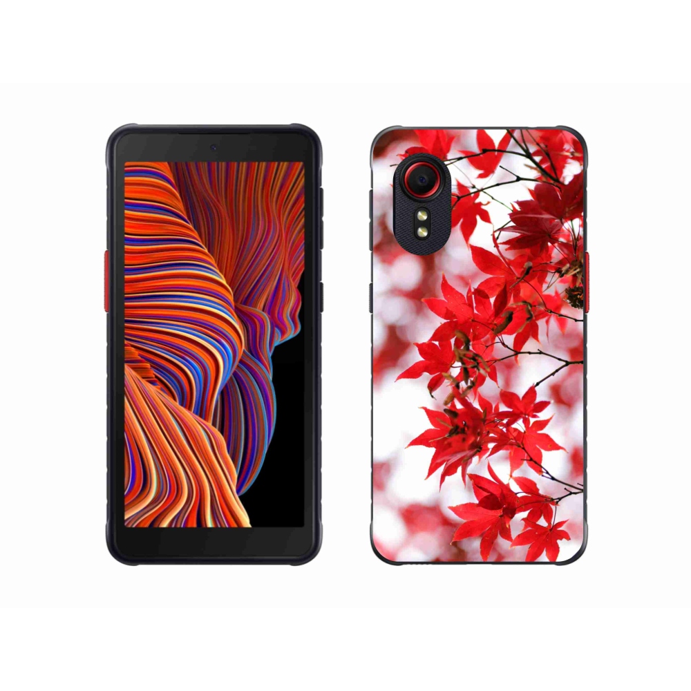 Gelový kryt mmCase na Samsung Galaxy Xcover 5 - červené listy