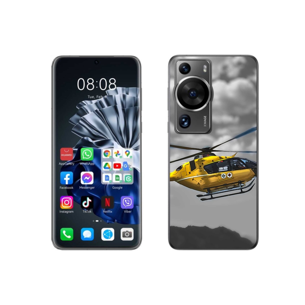Gelový kryt mmCase na Huawei P60 Pro - žlutá helikoptéra