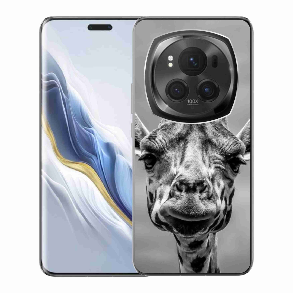 Gelový kryt mmCase na Honor Magic 6 Pro 5G - černobílá žirafa