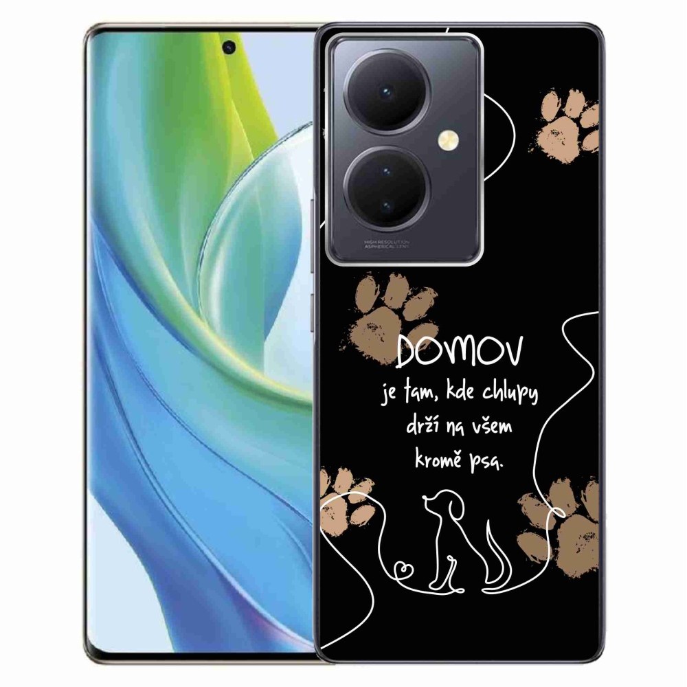 Gelový kryt mmCase na Vivo V29 Lite 5G - psí motiv černé pozadí