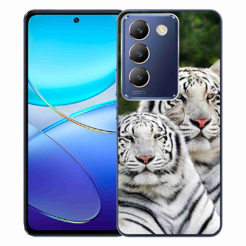 Gelový obal mmCase na Vivo V40 SE 4G/5G - bílí tygři