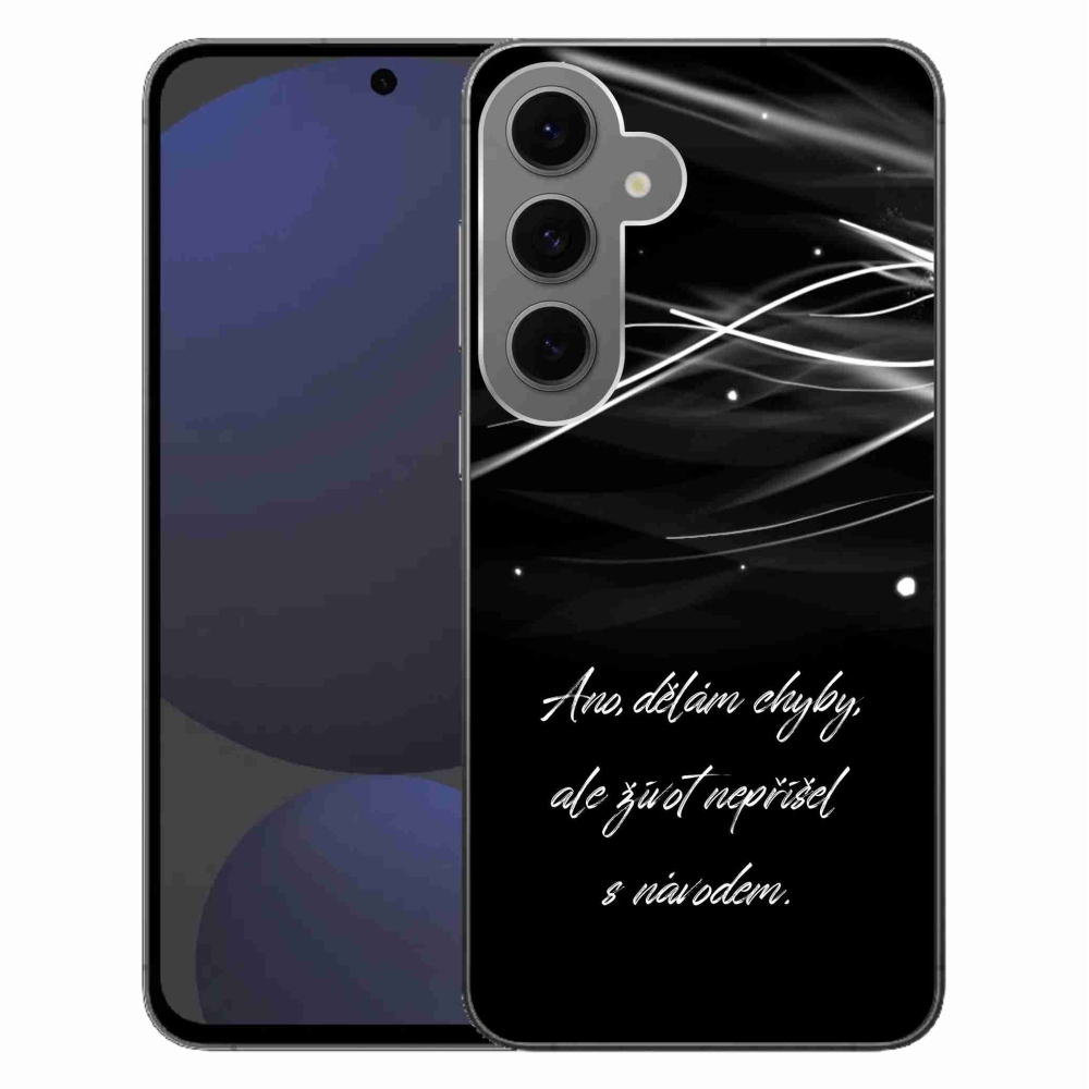 Gelový kryt mmCase na Samsung Galaxy S24 FE - citát černé pozadí
