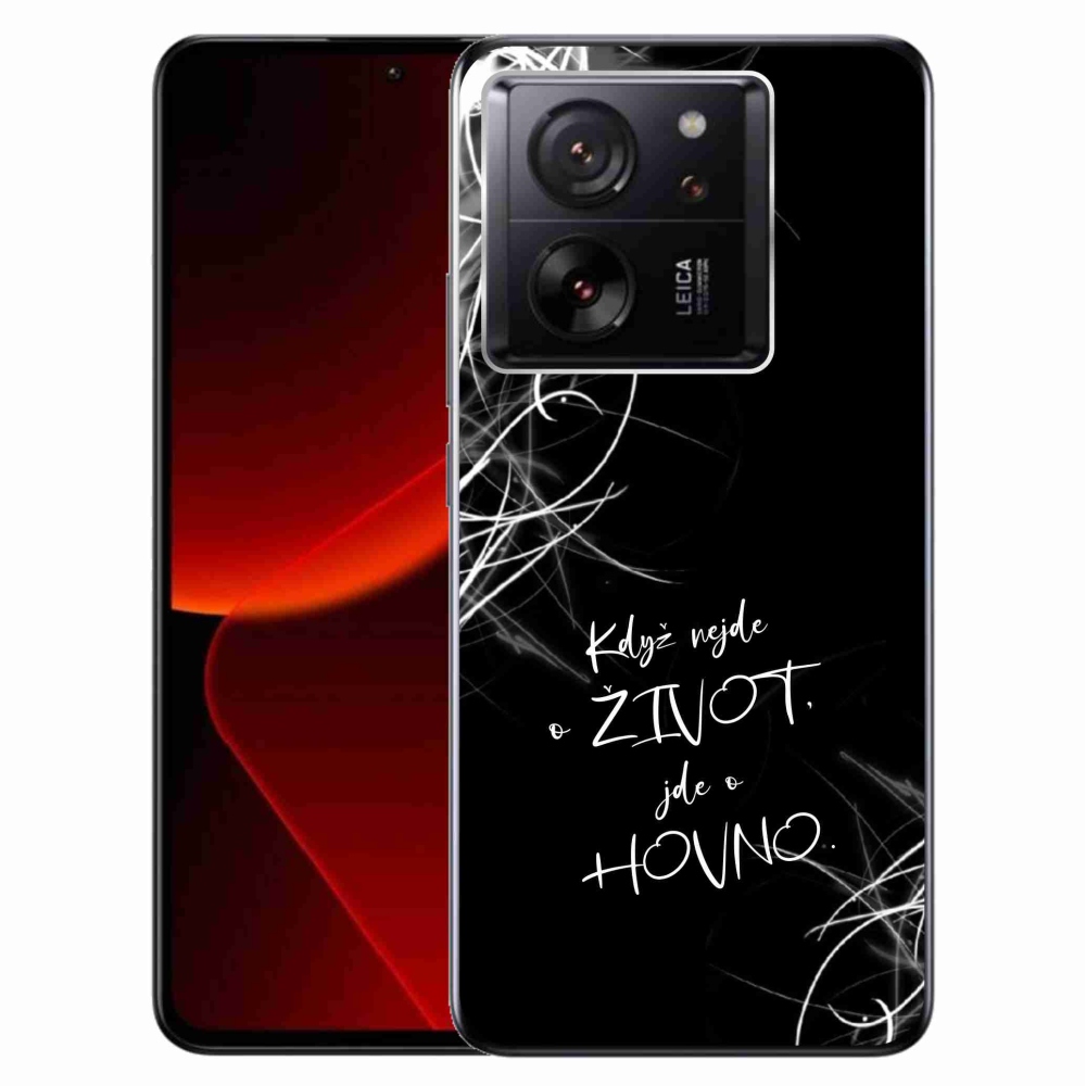 Gelový kryt mmCase na Xiaomi 13T/13T Pro - vtipný text 16 černé pozadí