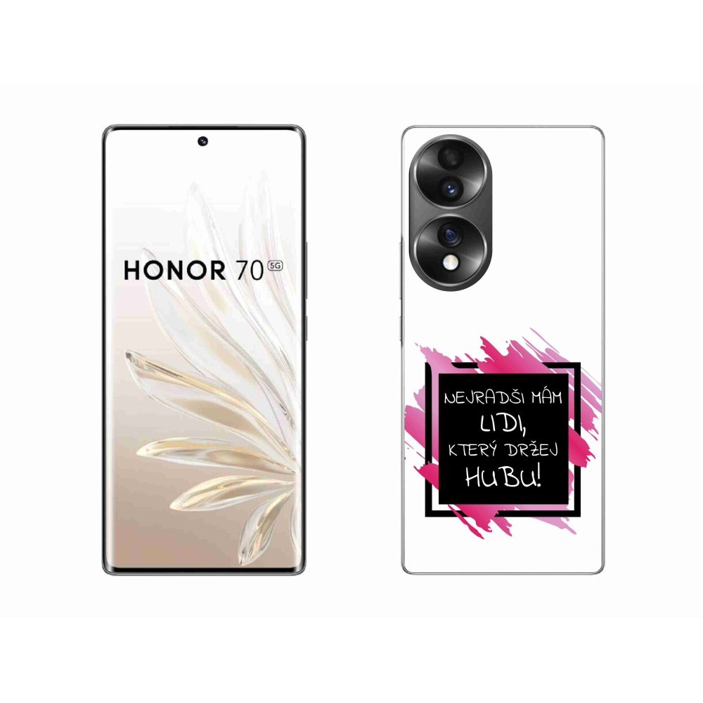 Gelový kryt mmCase na Honor 70 - vtipný text 7 černobílé pozadí