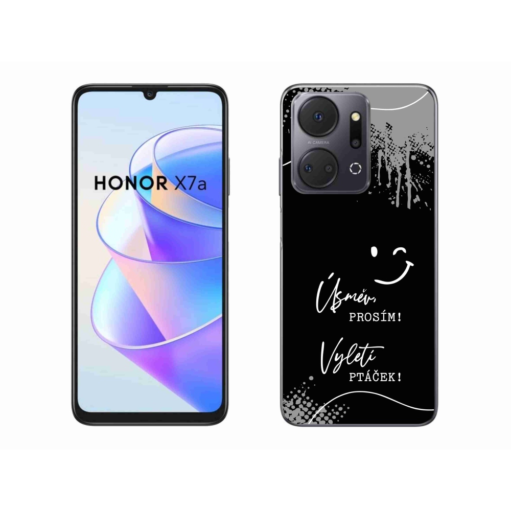 Gelový kryt mmCase na Honor X7a - vtipný text 4 černé pozadí
