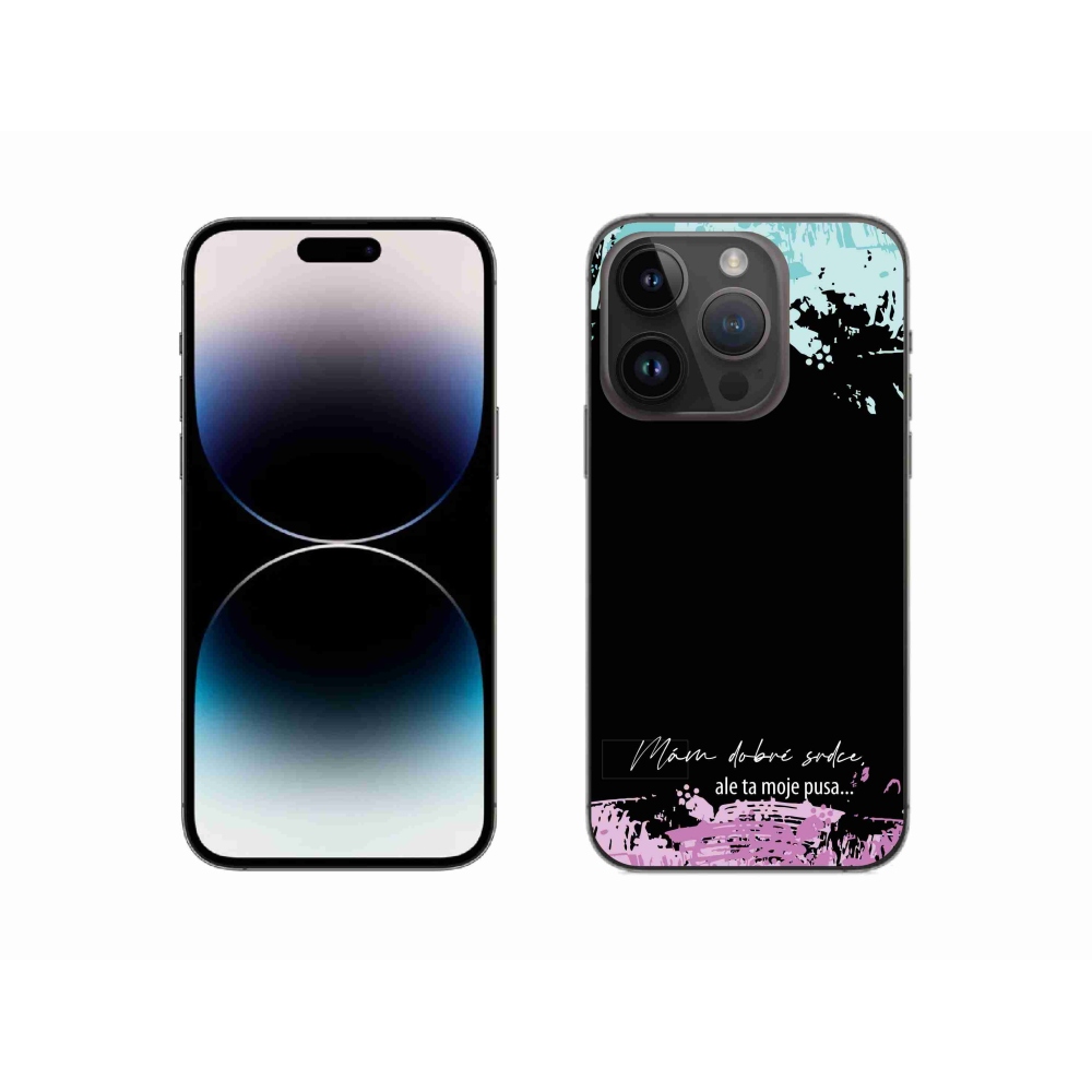 Gelový kryt mmCase na iPhone 14 Pro 6.1 - vtipný text 3 černé pozadí