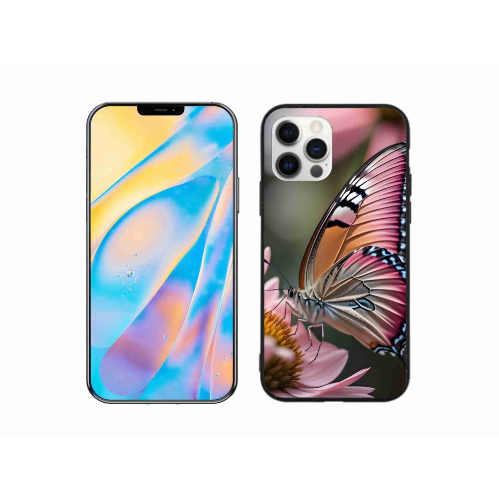 Gelový kryt mmCase na iPhone 12 - barevný motýl