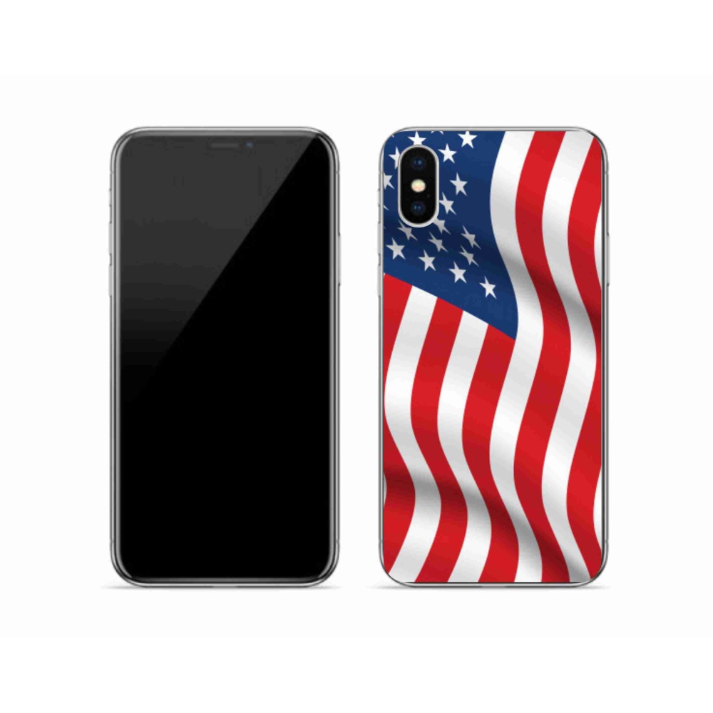 Gelový kryt mmCase na mobil iPhone X - USA vlajka