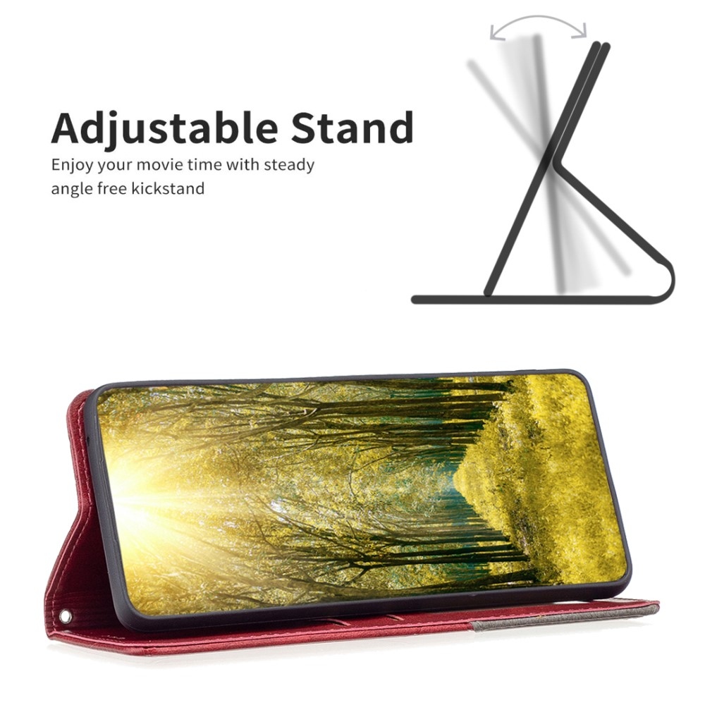 Triangle knížkové pouzdro na Xiaomi Redmi Note 13 Pro 4G/Poco M6 Pro - červené