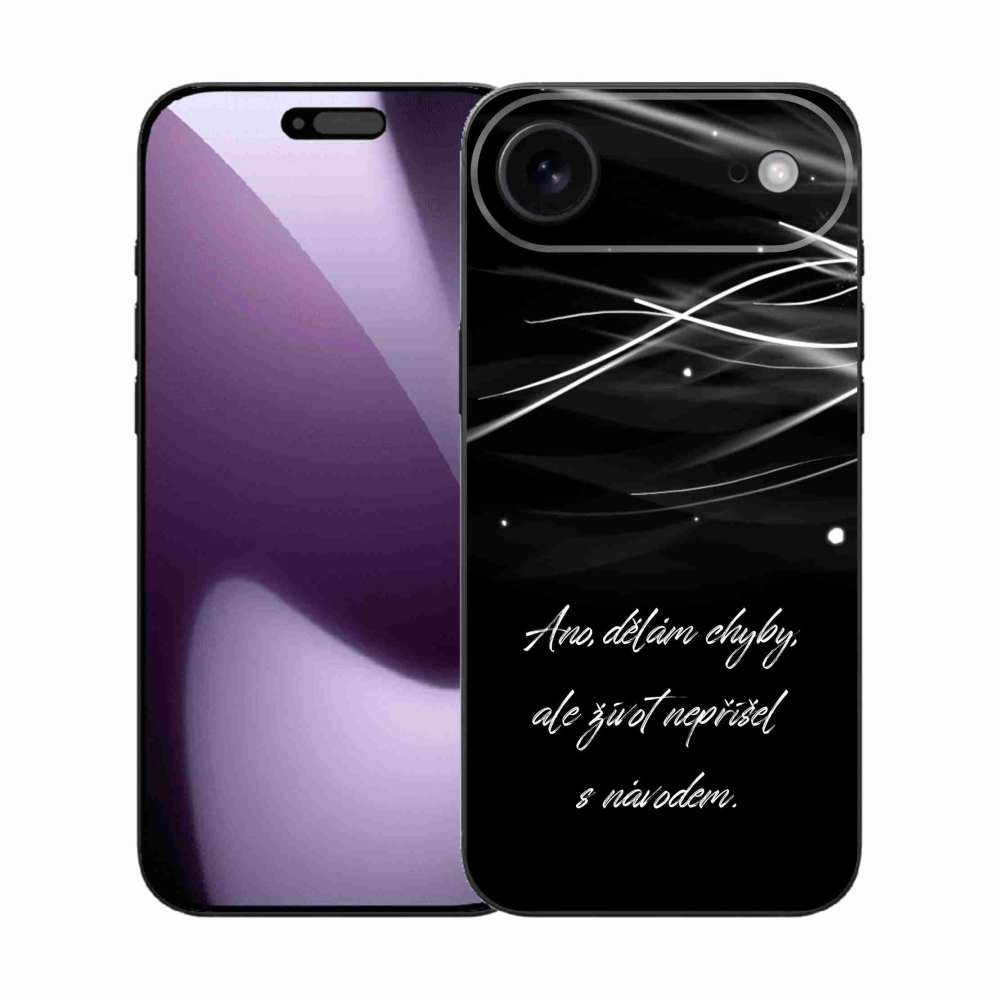 Gelový kryt mmCase na iPhone 17 Air - citát černé pozadí