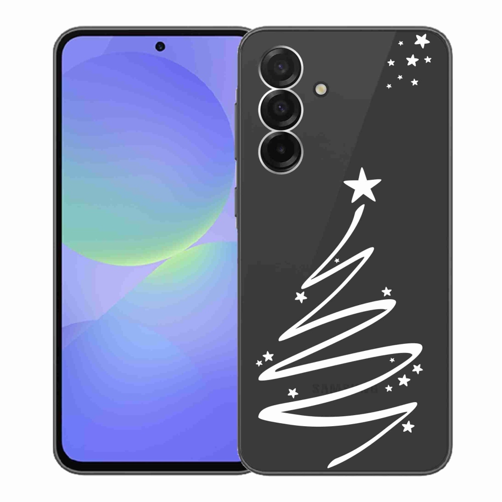 Gelový kryt mmCase na Samsung Galaxy A36 5G - bílý stromeček na průhledném pozadí