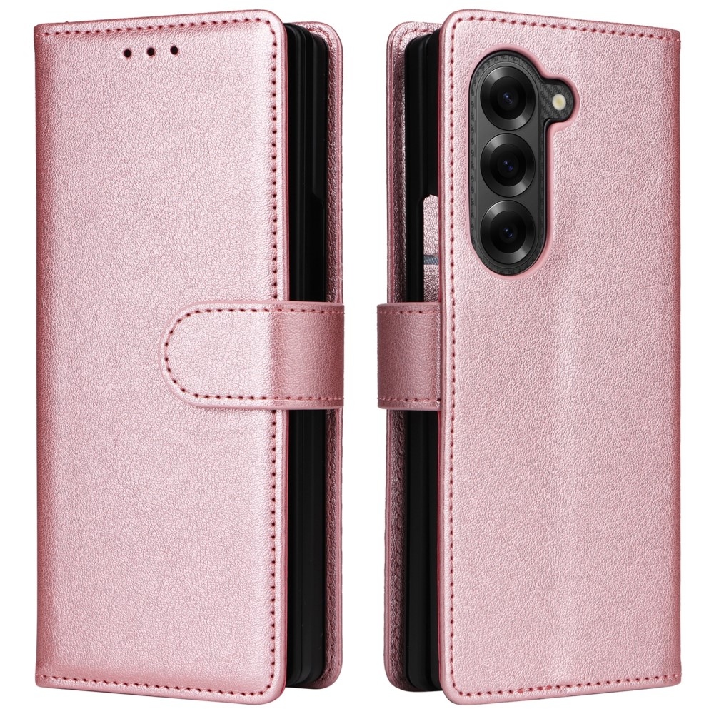 Wallet knížkové pouzdro na Samsung Galaxy Z Fold6 5G - růžovozlaté