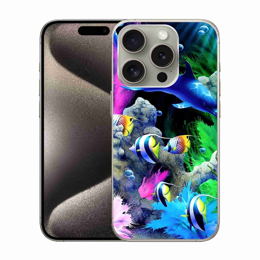 Gelový obal mmCase na iPhone 15 Pro - mořský svět