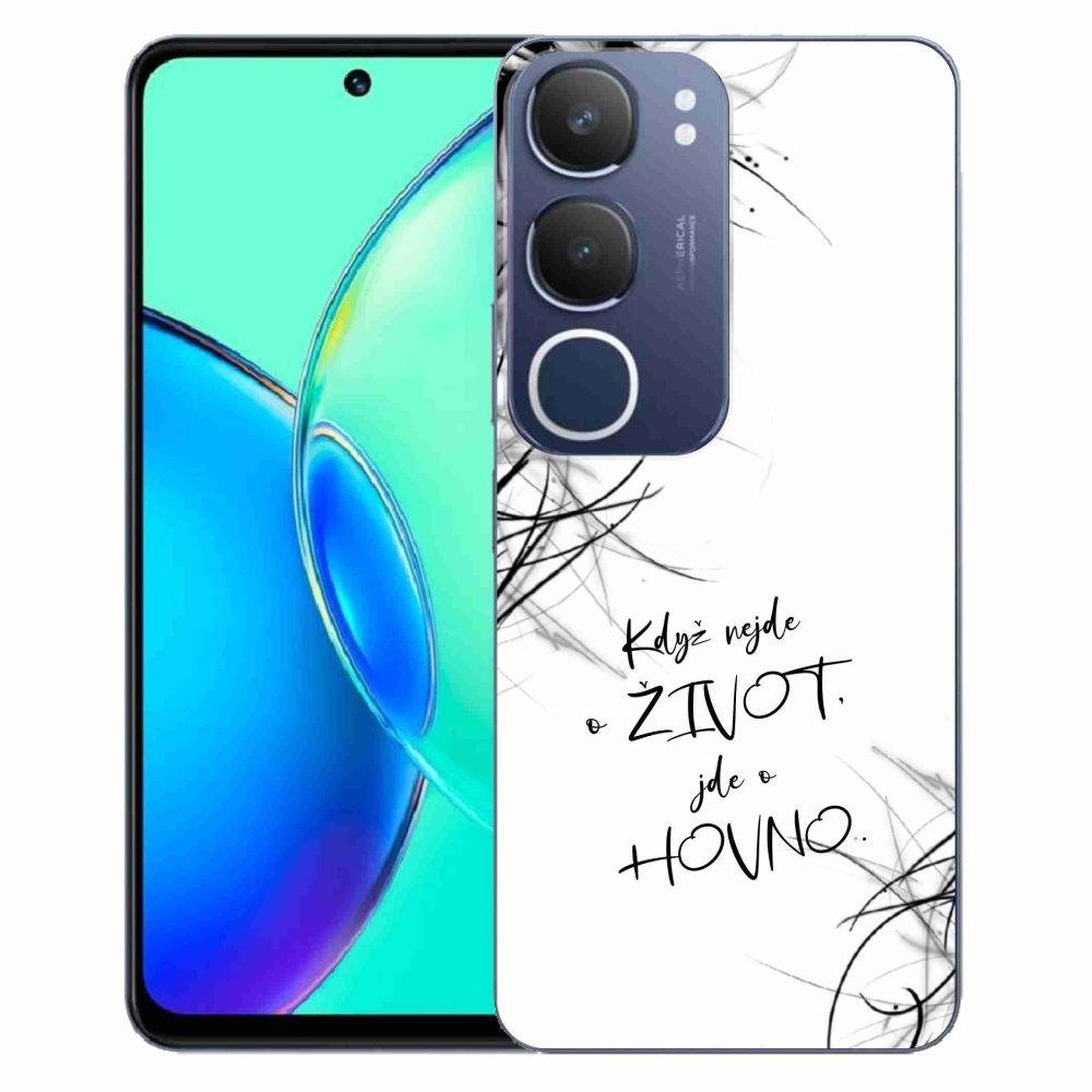 Gelový kryt mmCase na Vivo Y19s - vtipný text 16 bílé pozadí